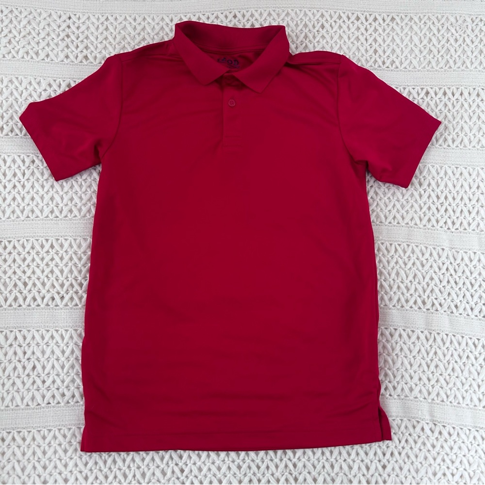 ⭐ IZOD Approved Schoolwear Boys Size 14 16 Large Red Polo Shirt Short Sleeve